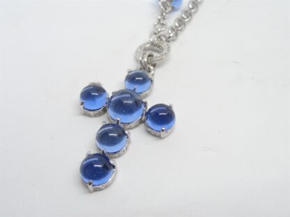 Collana Argento 925 Fuococapri Fuoco Capri Croce Pietre Blu - 189/VE - - immagine 3