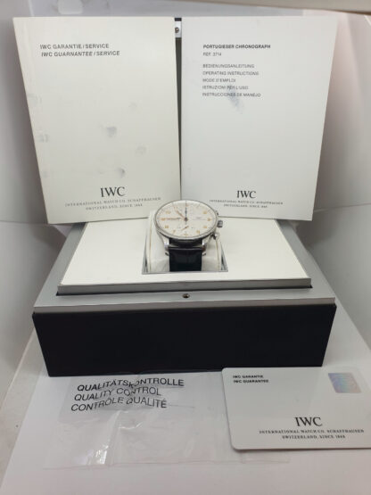 Orologio Cronografo IWC Portoghese Portoguese IW371401 carica automatica pelle Uomo 341vv19 - immagine 11