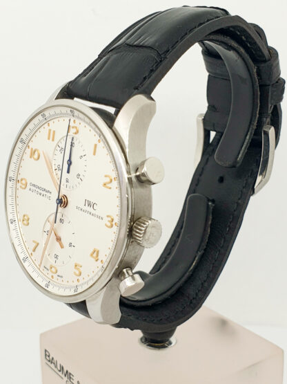 Orologio Cronografo IWC Portoghese Portoguese IW371401 carica automatica pelle Uomo 341vv19 - immagine 3
