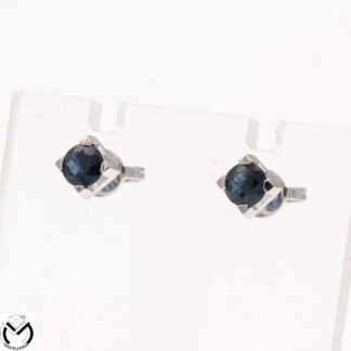 Orecchini oro bianco 18 kt 750 punto punti luce zaffiri 0,64 ct -Botecchi-