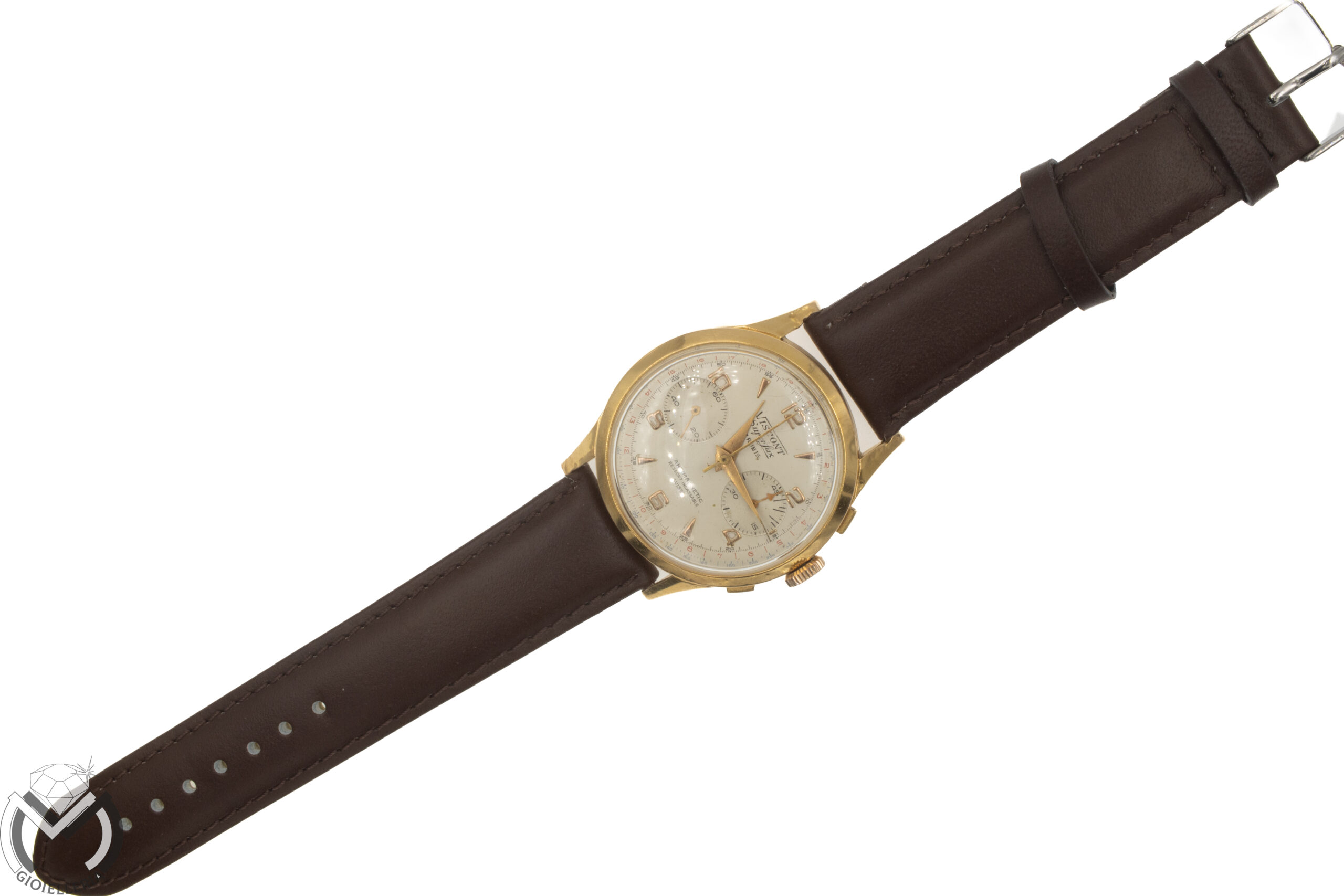 Orologio Cronografo VISCONT Superlux Landeron L248 Oro 18 kt 750 carica manuale uomo 266st25 - immagine 6