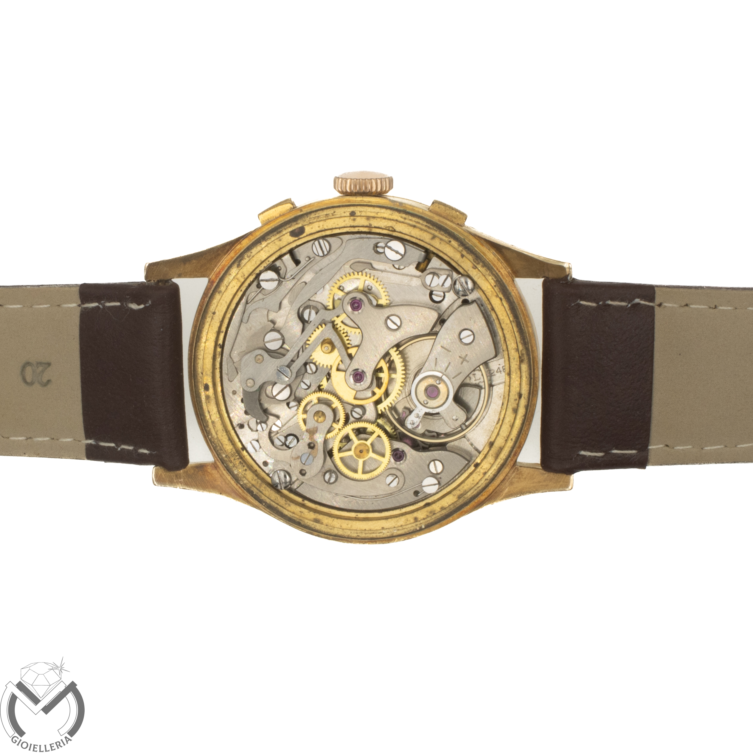 Orologio Cronografo VISCONT Superlux Landeron L248 Oro 18 kt 750 carica manuale uomo 266st25 - immagine 8