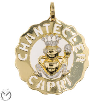 Ciondolo oro giallo 18 kt 750 CHANTECLER Principe Ranocchio 0,21 ct -99/VV-