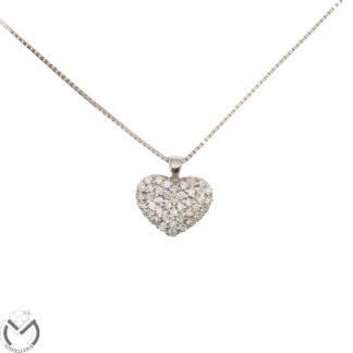 Collana in oro bianco 18 Kt 750 cuore diamanti -178/589/VE-