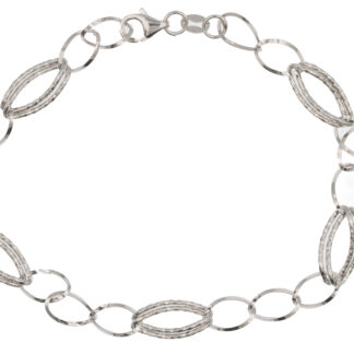 Bracciale in oro bianco 18 Kt 750 anelli misti -112/VE-