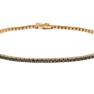 Bracciale Tennis in oro rosa 18 Kt 750 diamanti neri 1,35 ct -67/vv-