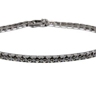 Bracciale Tennis in oro 18 Kt 750 rutenio diamanti neri 2,60 ct -271/ST-