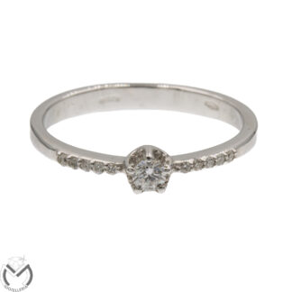 Anello oro bianco 18 kt 750 diamanti 0,14 ct -449/ST-