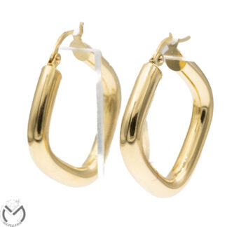 Orecchini in oro giallo 18 Kt 750 cerchi quadri -314/VE-