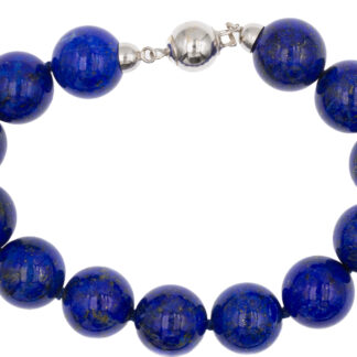 Bracciale sfere di Lapislazzuli oro bianco 18 kt 750 -551/ST-