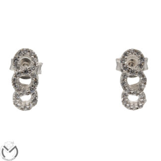 Orecchini oro bianco 18 kt 750 zirconi -748/ST-