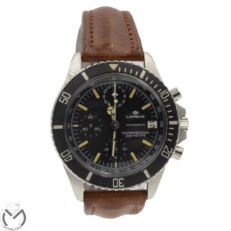 Orologio Cronografo LORENZ Sub Professional 12042 Automatico Lemania 5100 acciaio pelle uomo 311vv26