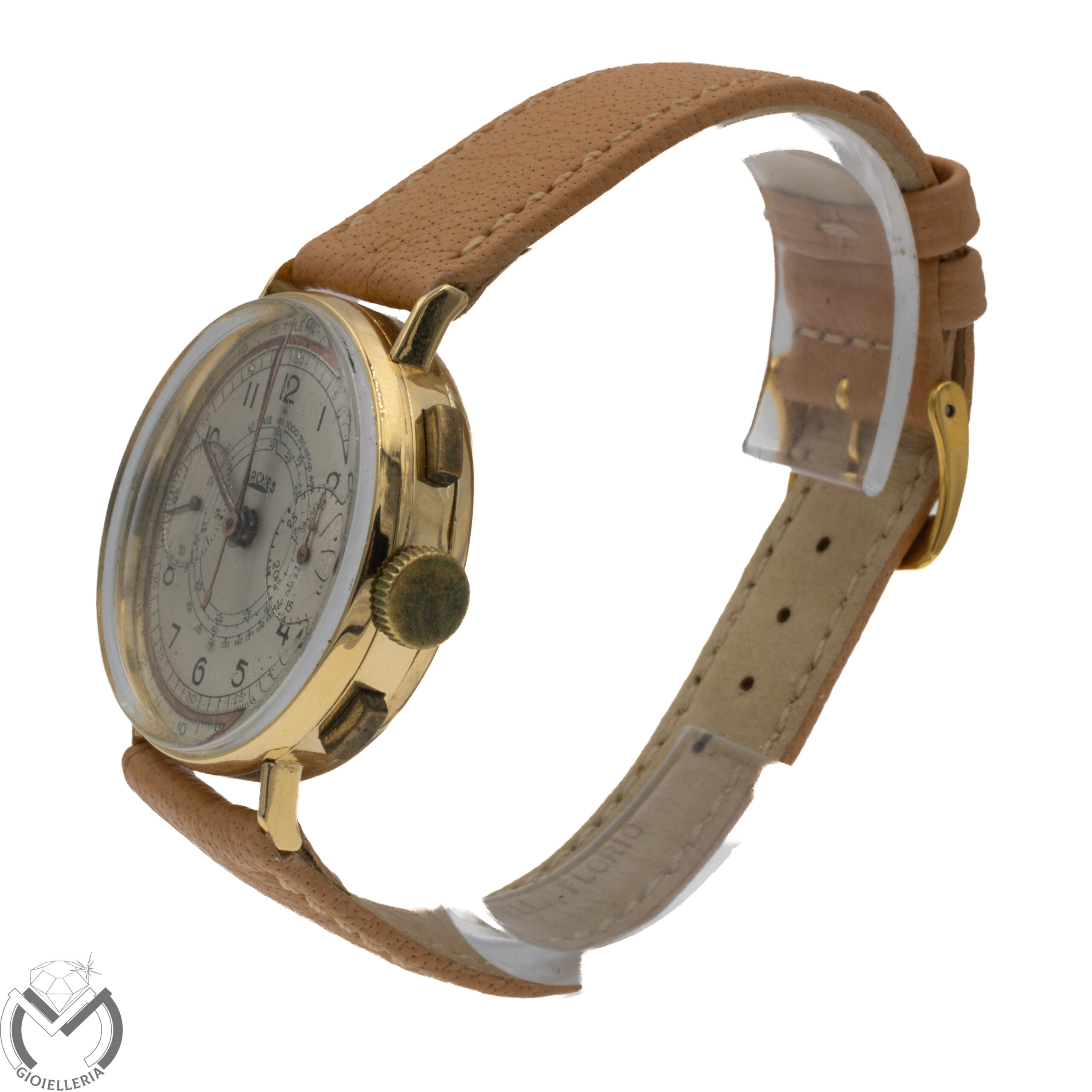 Orologio Cronografo ARCHES Vintage Landeron 39 Oro 18 kt 750 carica manuale uomo 308vv26 - immagine 3